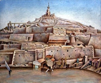 Marseille, ca. 1926 (tempera på panel) av Edward Alexander Wadsworth