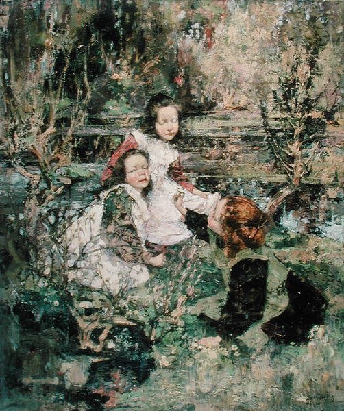 Samler Primroser av Edward Atkinson Hornel