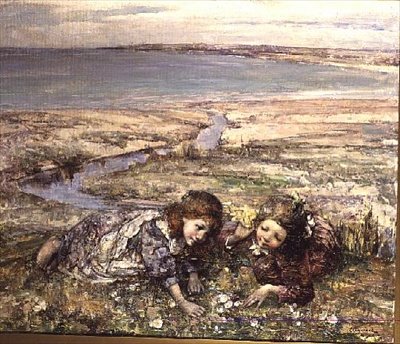 To jenter på en strand av Edward Atkinson Hornel