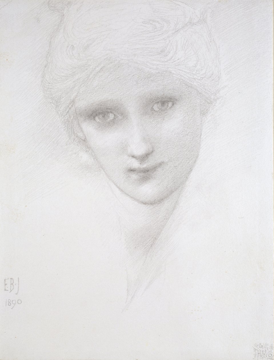 Hodet for en kvinne, 1890 av Edward Burne Jones