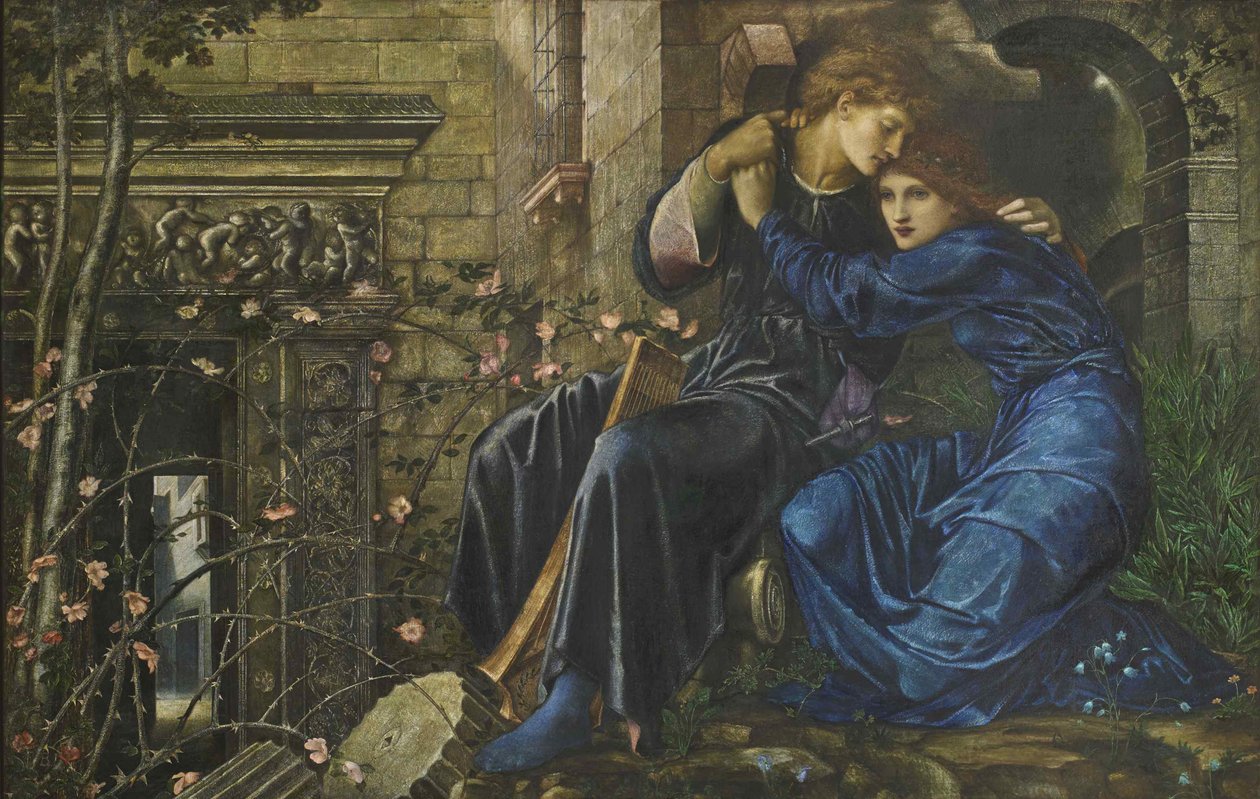 Kjærlighet blant ruinene, 1870-1873. av Edward Burne Jones