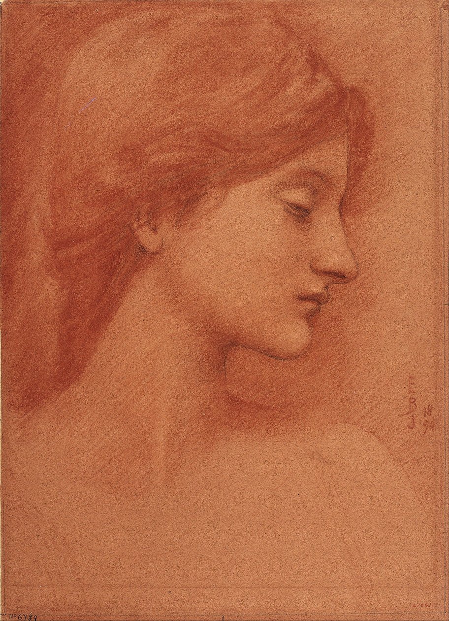 Studie av et kvinnelig hode av Edward Burne Jones