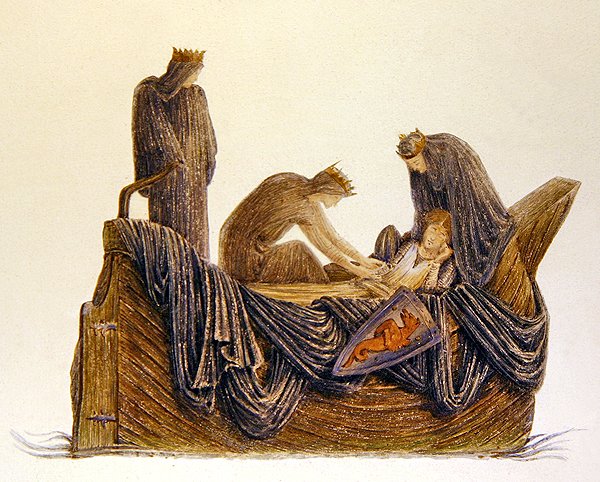 Arthurs bortgang av Edward Coley (after) Burne Jones