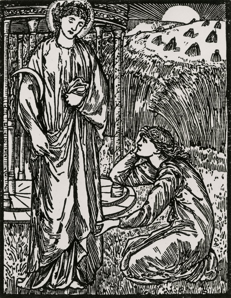 Psyche og Ceres av Edward Coley (after) Burne Jones