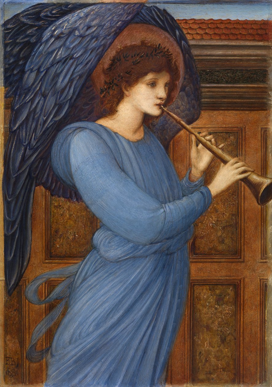 Engelen (olje på panel) av Edward Coley Burne Jones