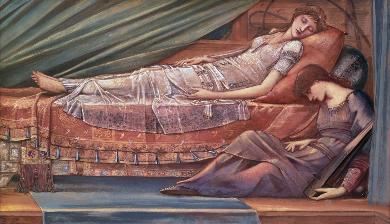 The Sleeping Princess (olje på lerret) av Edward Coley Burne Jones