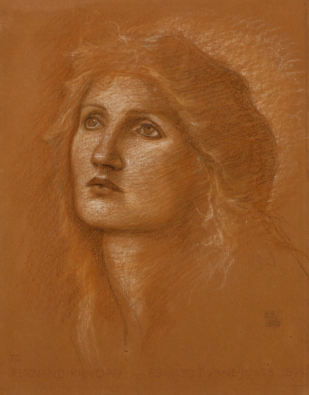 Hodet for en kvinne, 1890 av Edward Burne Jones