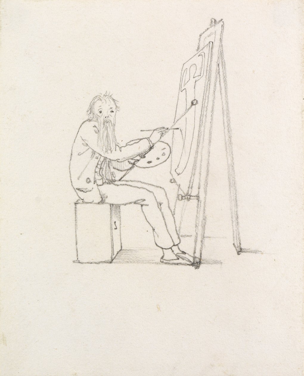 Selvkarikatur, 1874 av Edward Burne Jones