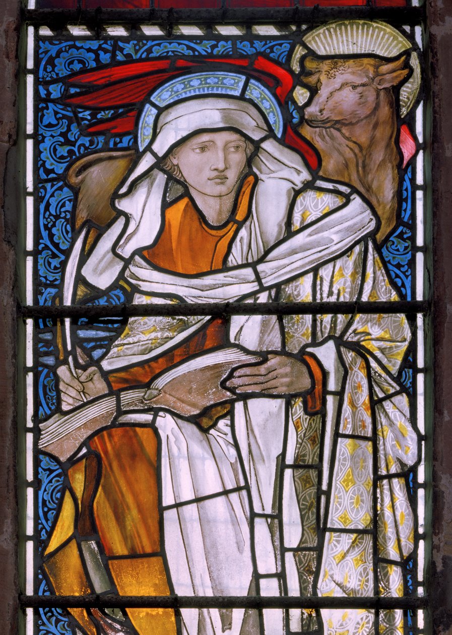 St Luke, 1877 (farget glass) av Edward Burne Jones