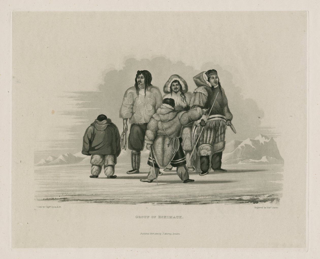 Gruppe av Eskimaux av Edward Francis Finden