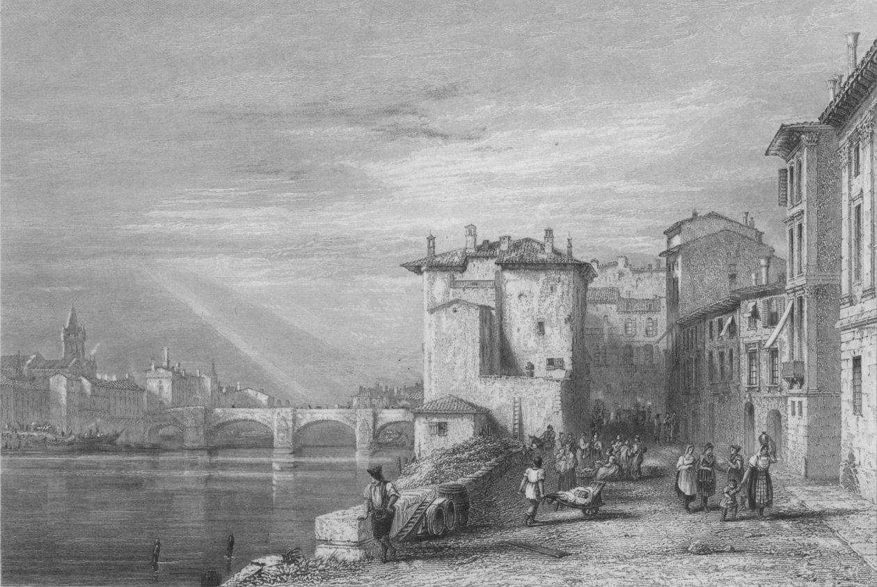 Verona, 1832. av Edward Francis Finden