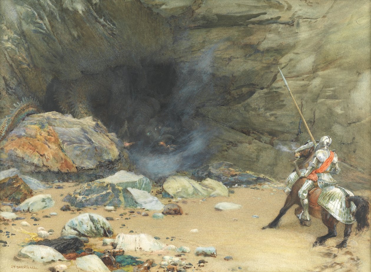 The Dragons Cave (wc på papir) av Edward Frederick Brewtnall