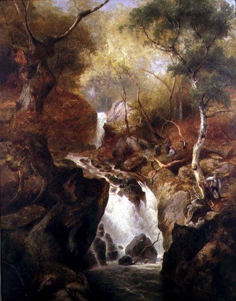 Foss gjennom en skog av Edward Henry Holder