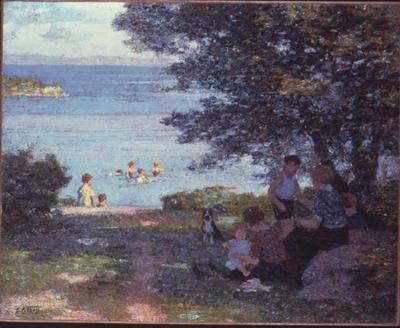 Ved vannet (olje på lerret) av Edward Henry Potthast