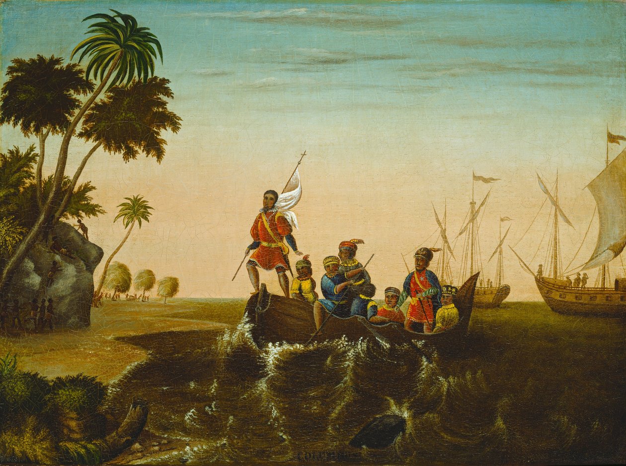 Landingen av Columbus, ca. 1837. av Edward Hicks