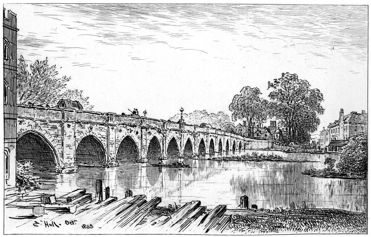 Stratford bridge, Stratford-upon-Avon, Warwickshire, 1885. av Edward Hull