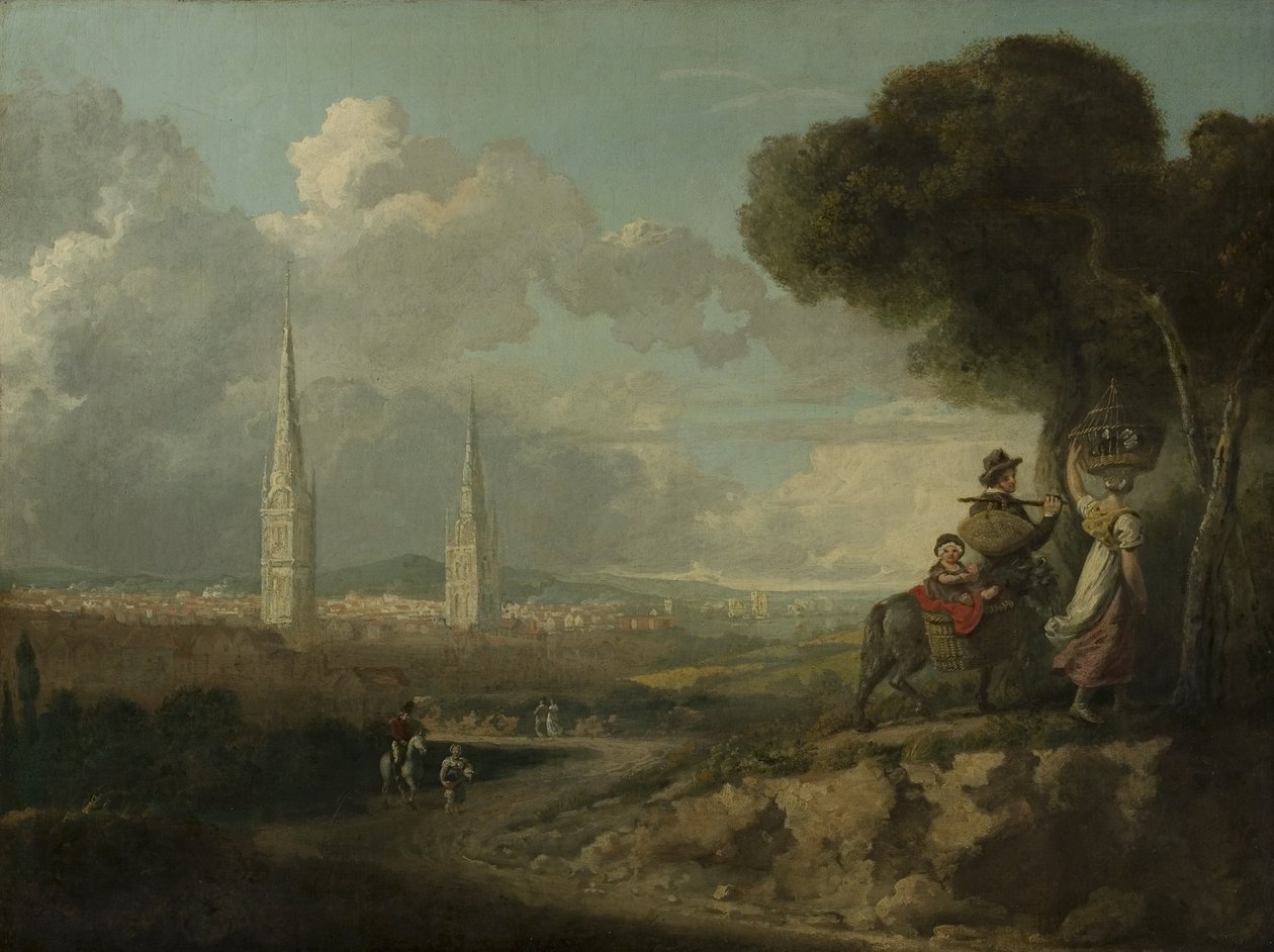 Coventry fra Hillfields, ca. 1807 av Edward Junior Rudge