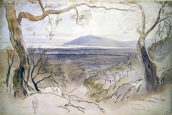 Utsikt over Levkas, joniske øyer av Edward Lear