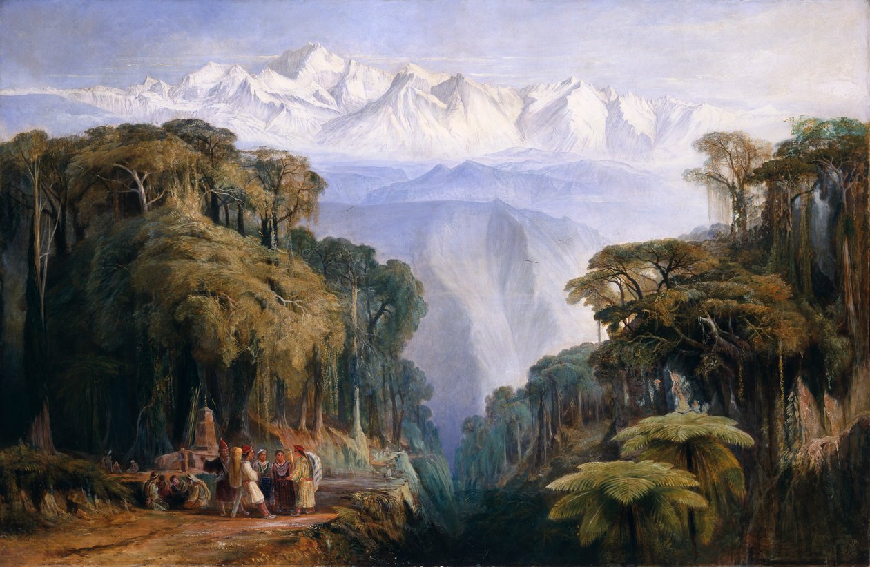 'Kinchinjunga fra Darjeeling', 1877 av Edward Lear