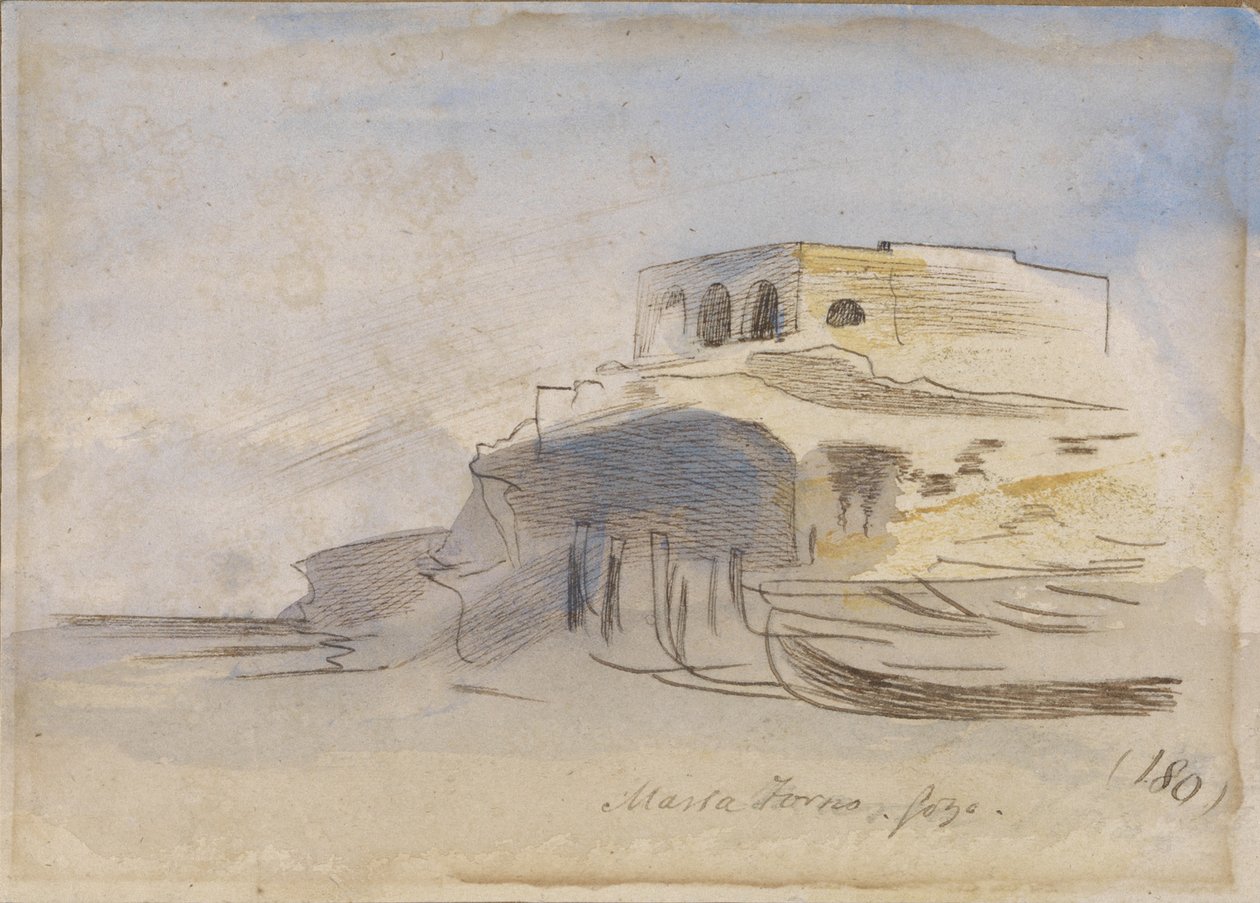 Pastaovn, Gozo, Malta, 1866 av Edward Lear
