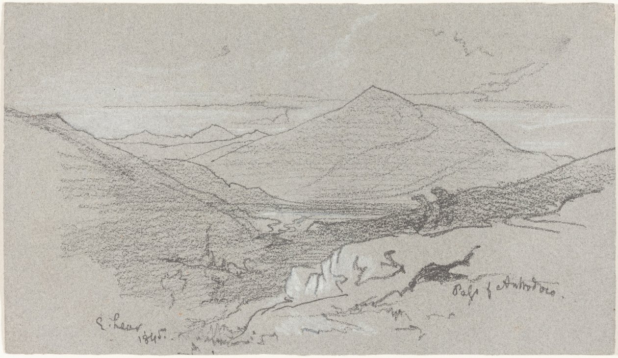 Fjellutsikt fra Antrodoco av Edward Lear