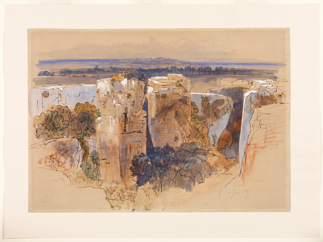 Quarries of Syracuse, 11. juni 1847 av Edward Lear