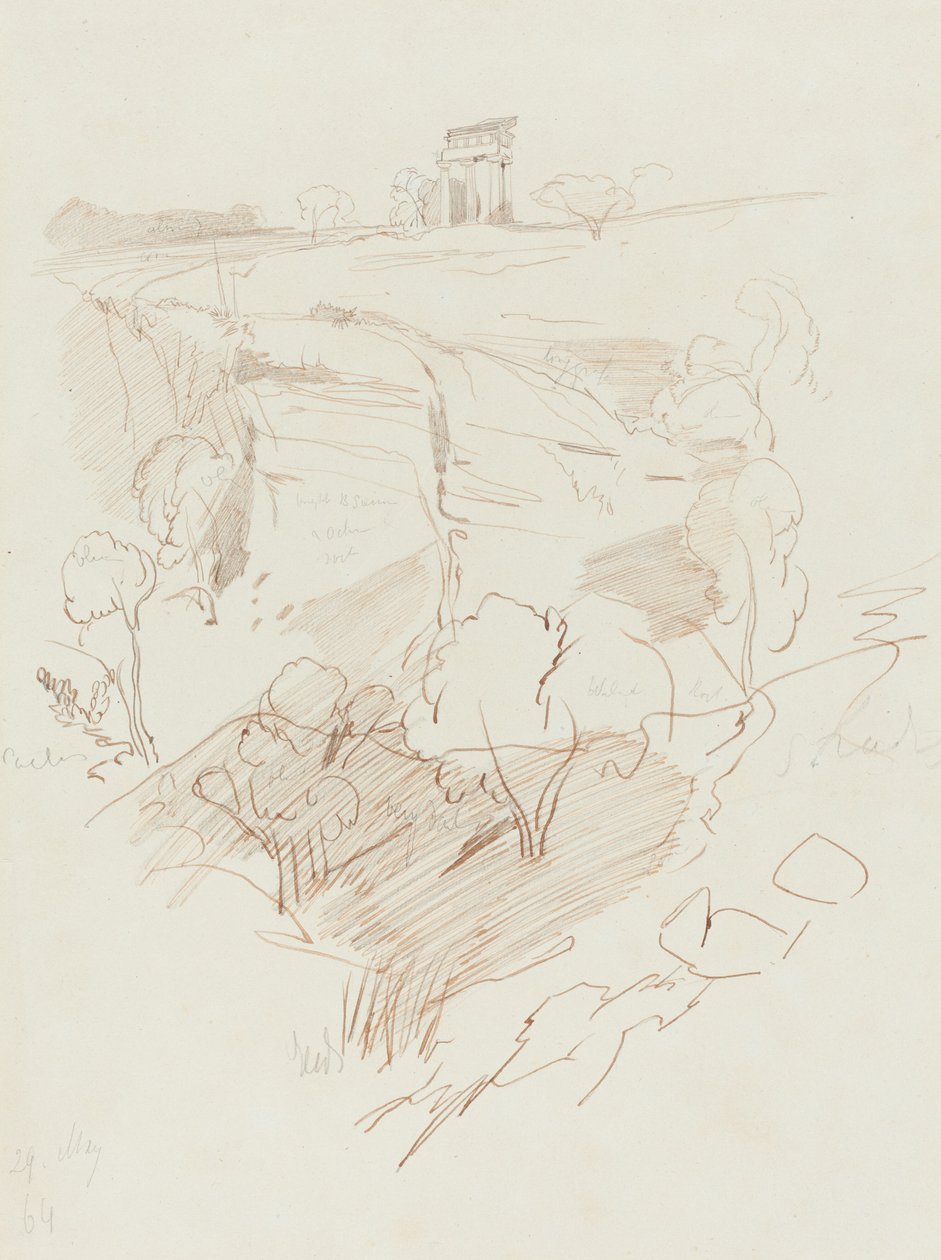 Ødelagt tempel på en høyde av Edward Lear