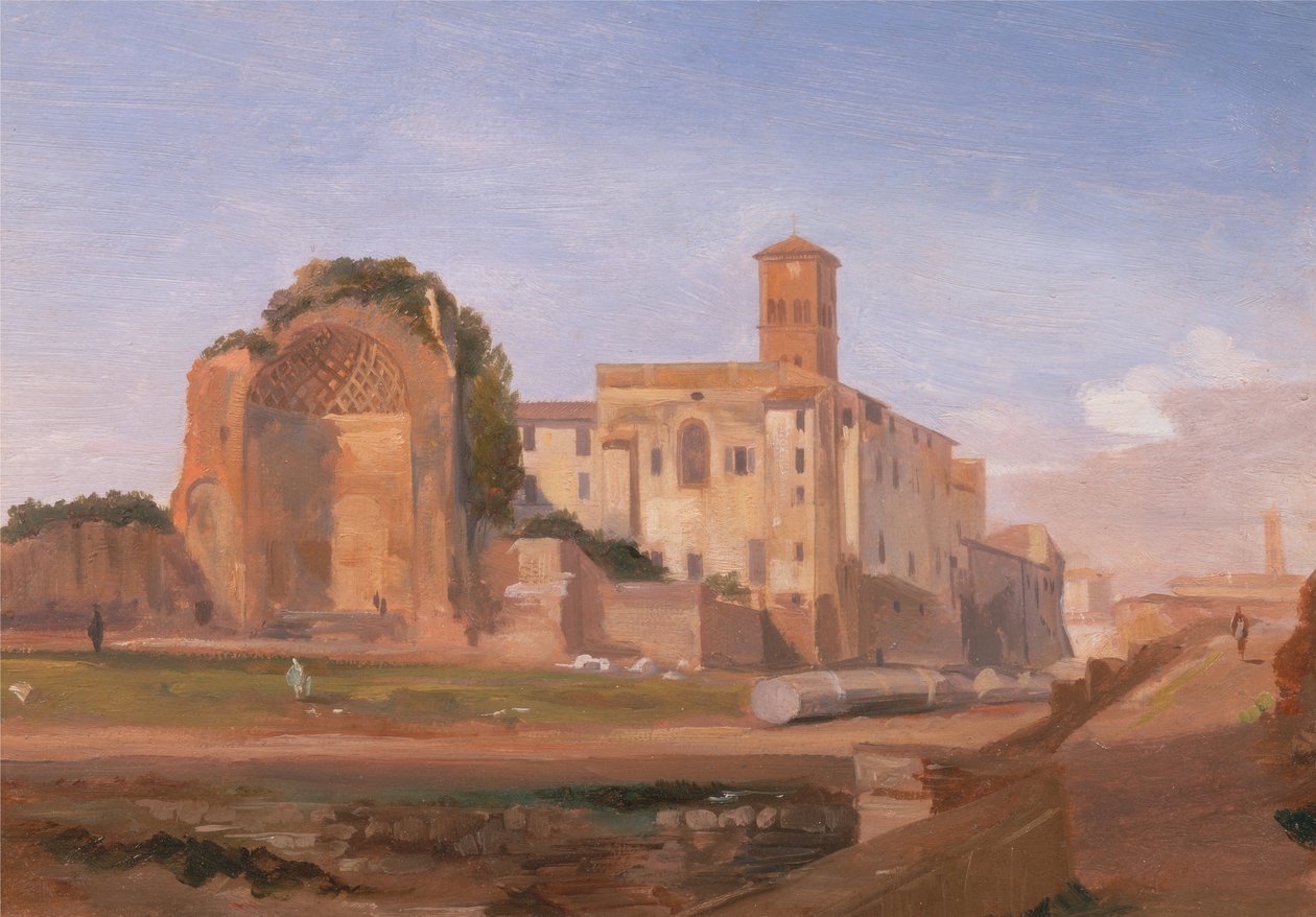 Venus og Roma-tempelet, Roma, 1840. av Edward Lear