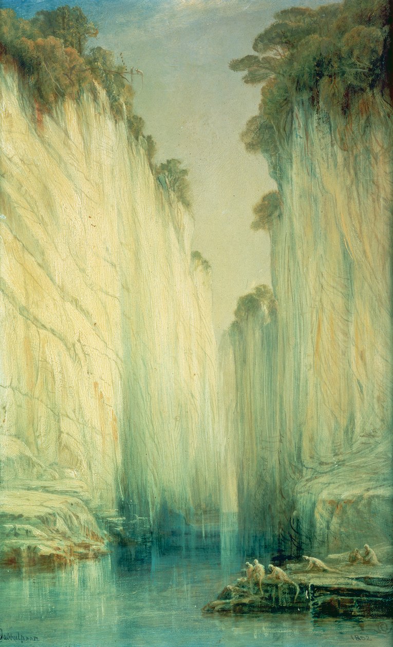 Marmorsteinene, Jabalpur, Madhya Pradesh av Edward Lear