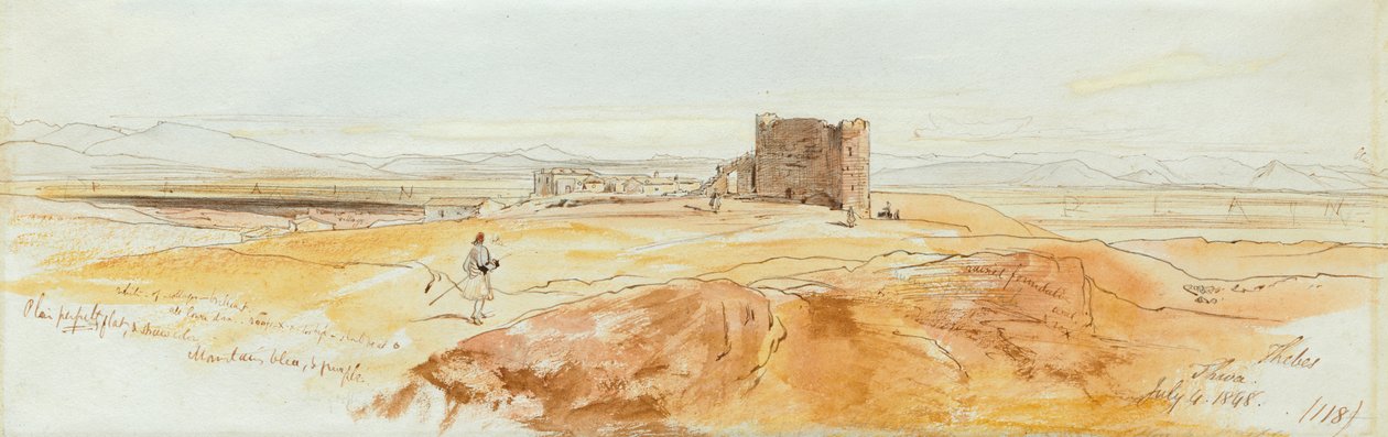 To utsikter over Theben av Edward Lear