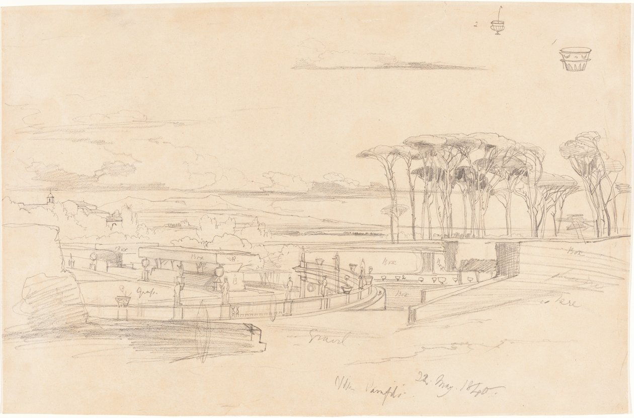 Villa Pamphili, 1840. av Edward Lear
