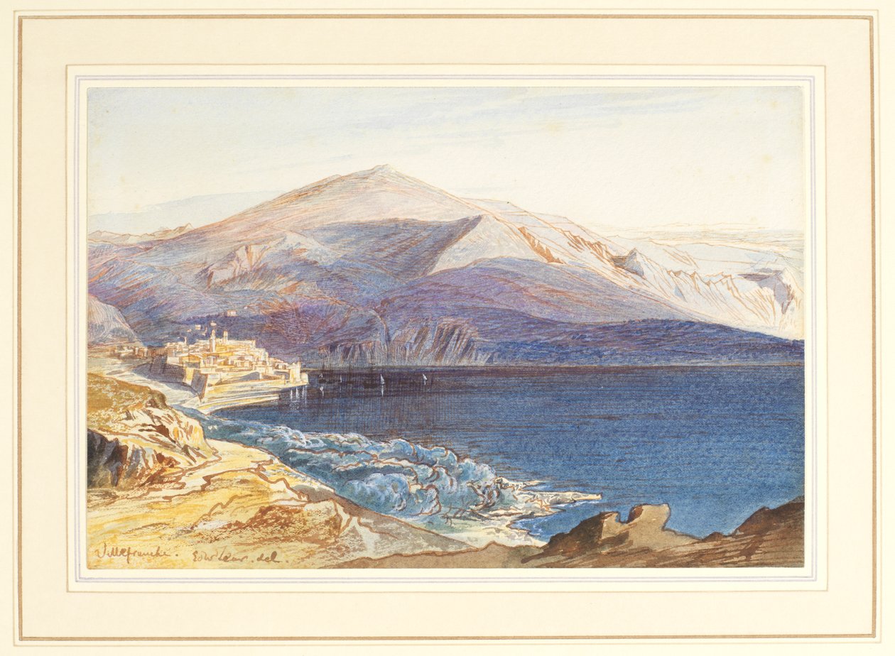 Villefranche-sur-Mer, 1800-tallet av Edward Lear