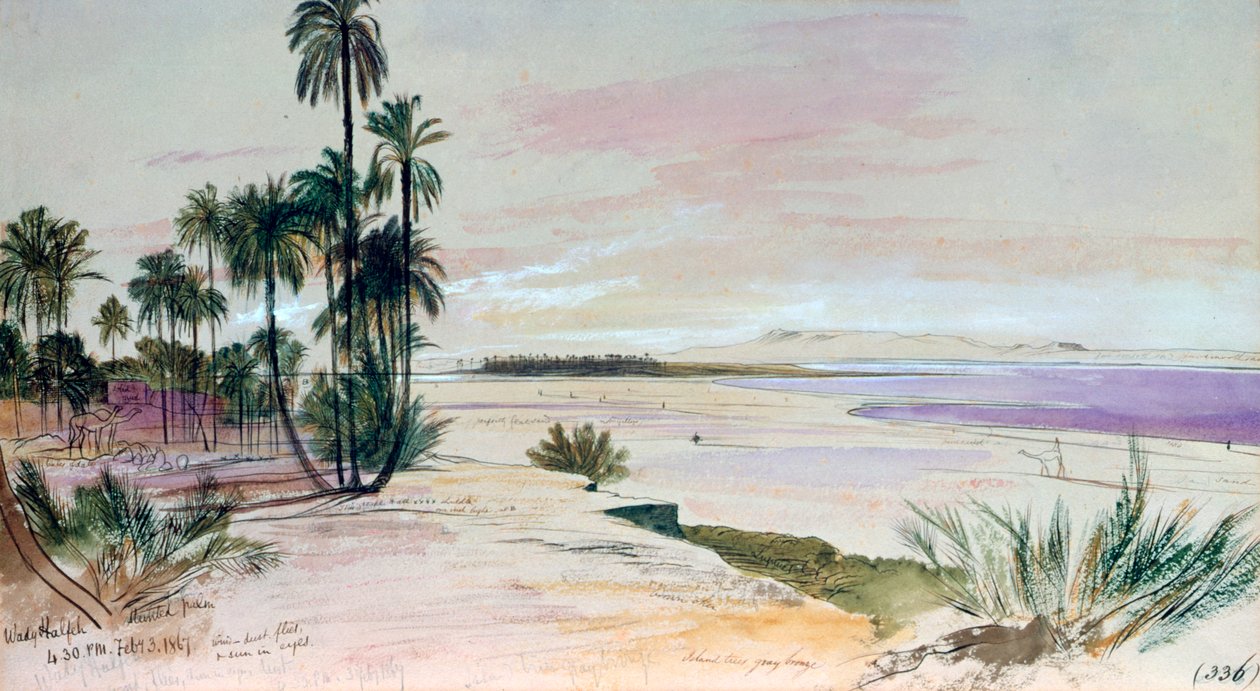 Wadi Halfa, show februar 1867 av Edward Lear