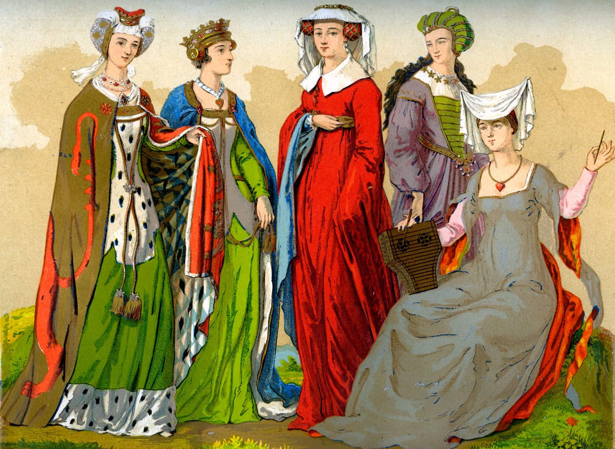 Engelske adelskvinner, 1400-1500-tallet 1849. av Edward May