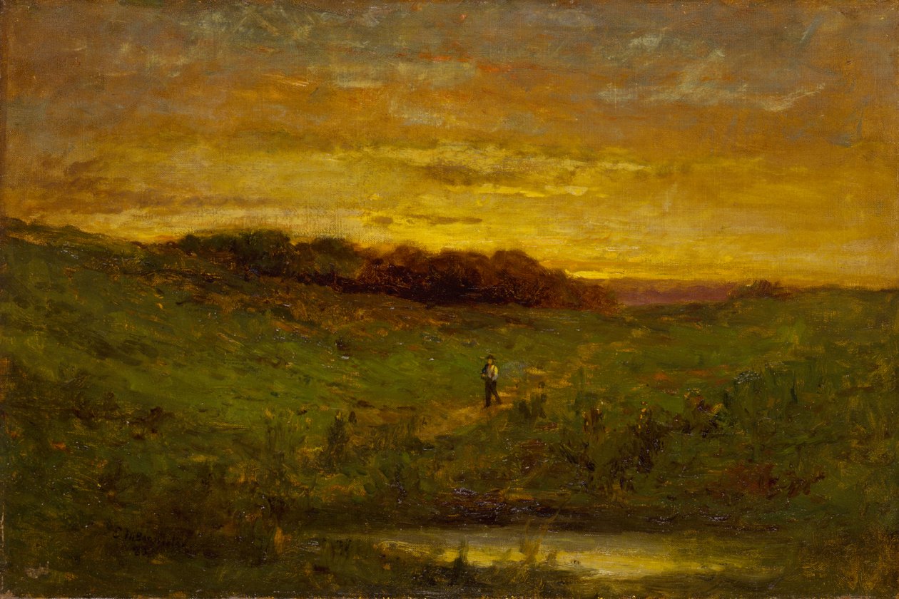Solnedgang, 1883. av Edward Mitchell Bannister