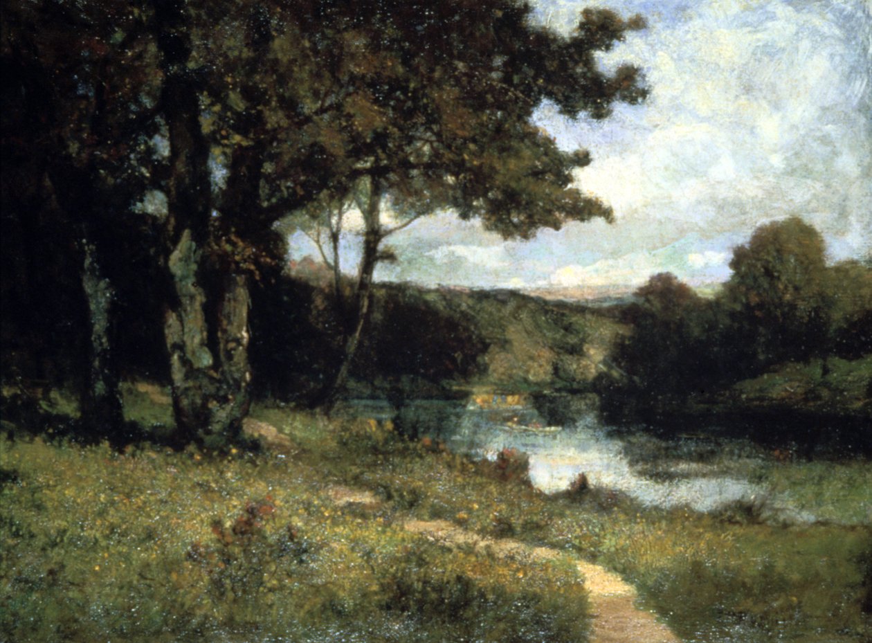 Trær nær en elv, 1891 av Edward Mitchell Bannister