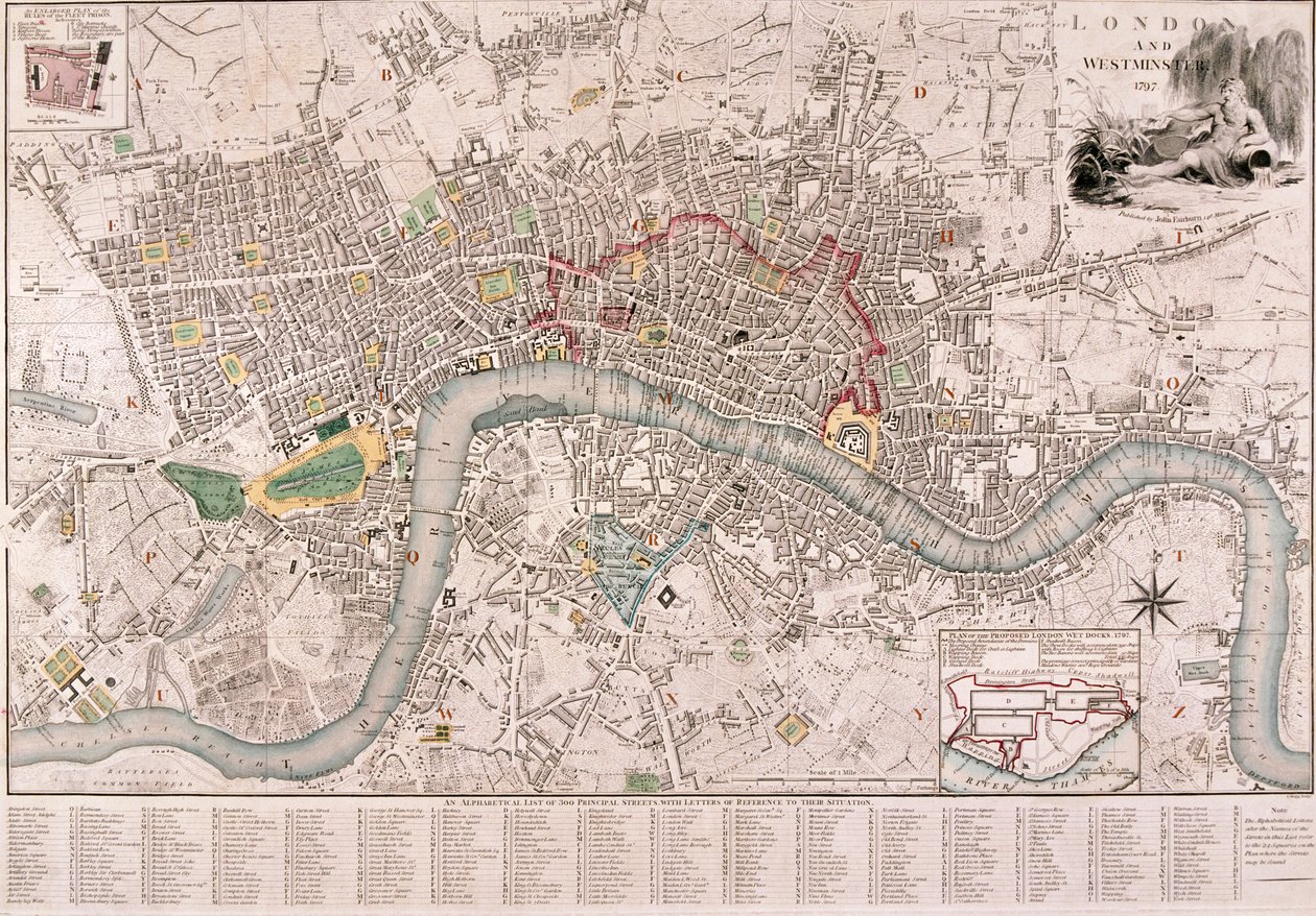 Kart over London, 1797 av Edward Mogg