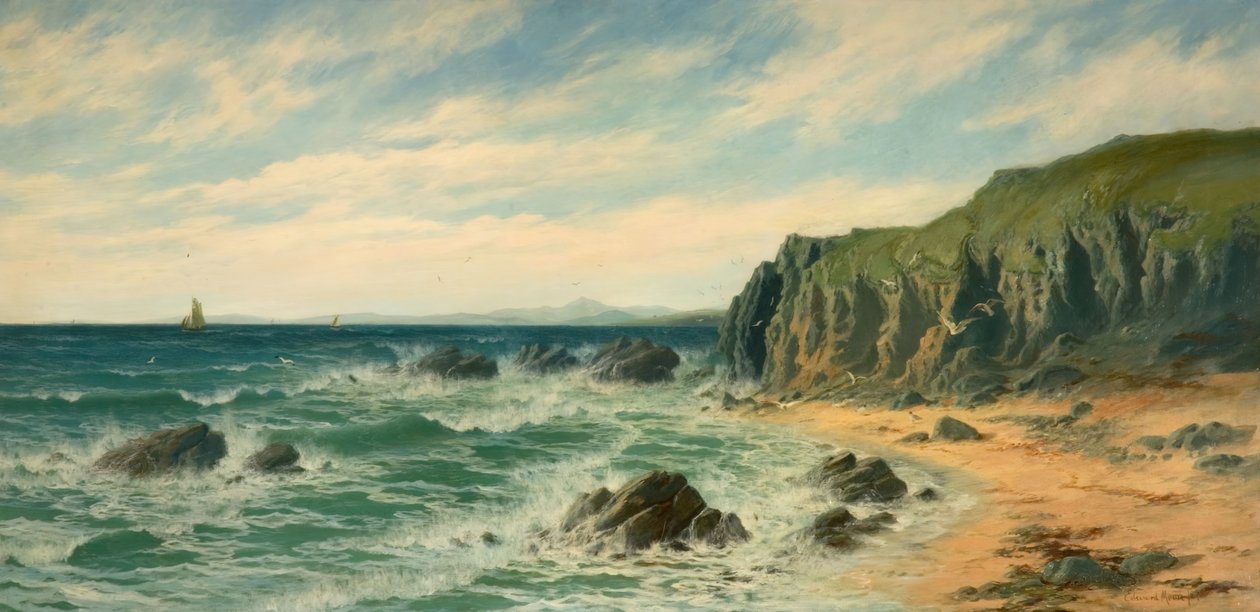 Kystscene, 1887. av Edward Moore