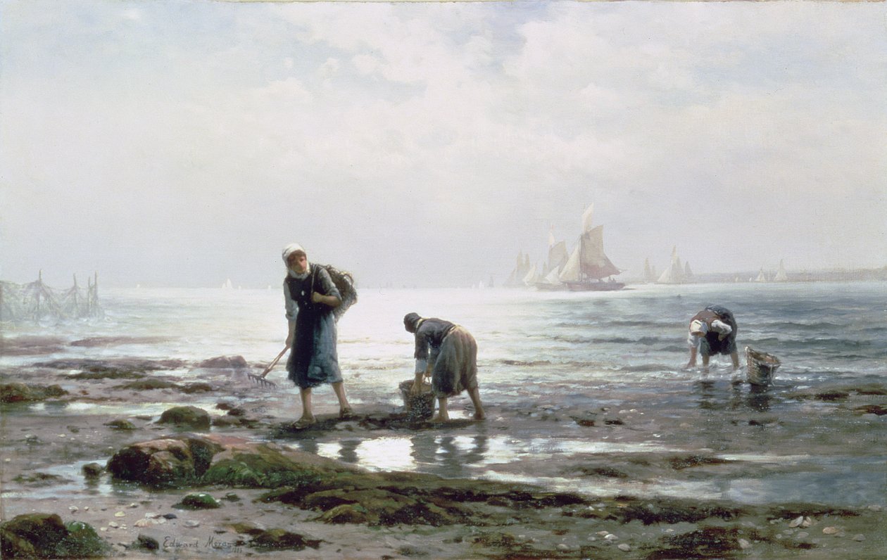Østerssamlere, 1883 av Edward Moran