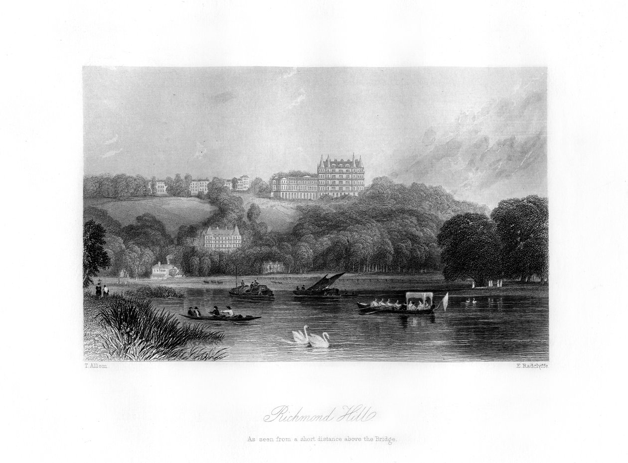 Richmond Hill, Richmond, 1800-tallet. av Edward Radclyffe