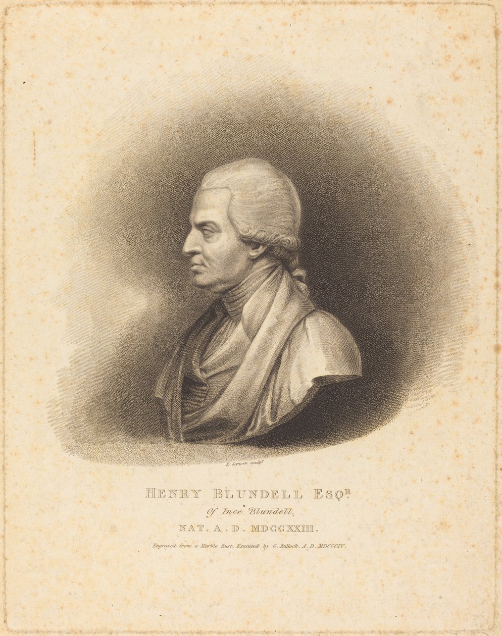 Henry Blundell av Edward Scriven after George Bullock