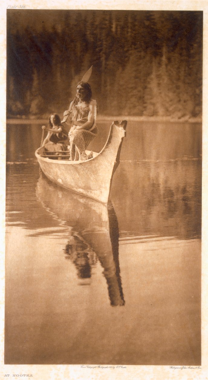 På Nootka av Edward Sheriff (after) Curtis