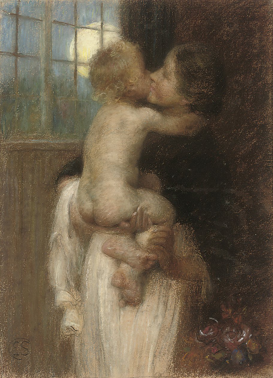 Kysset, ca. 1910. av Edward Stott