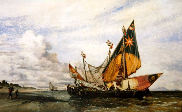Strandscene av Edward William Cooke