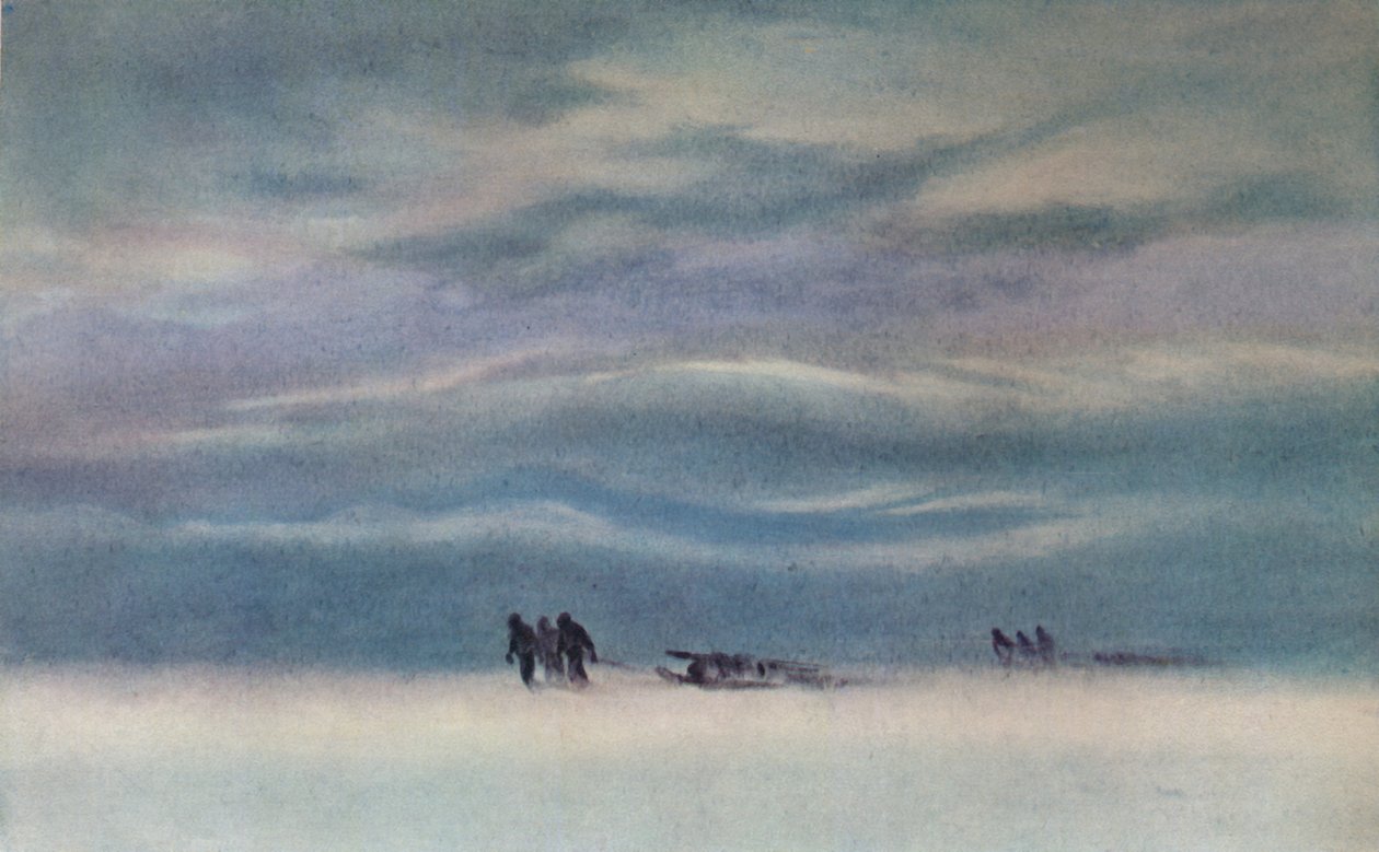 Sledekjøring, 1911, 1913 av Charles Edward Wilson