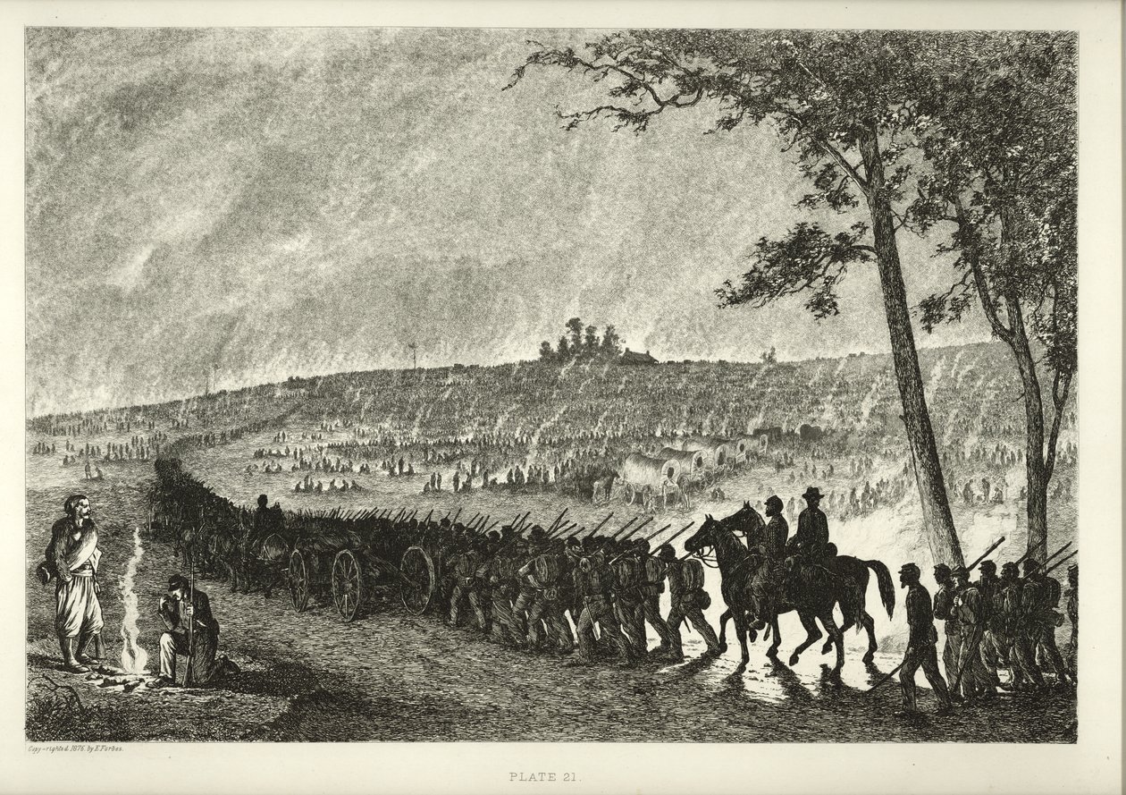 Går inn på leiren om natten av Edwin Austin Forbes