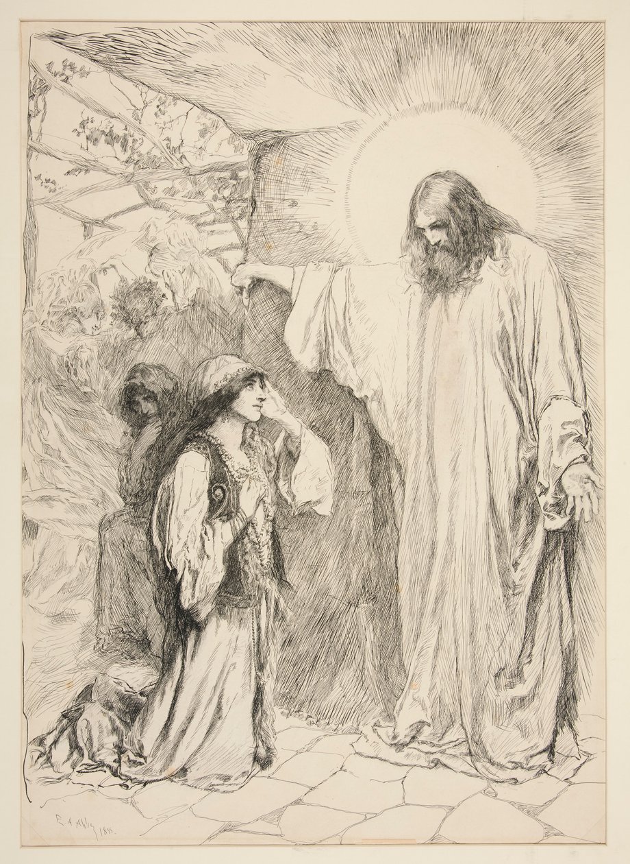 Kristus og Maria Magdalena av Edwin Austin Abbey