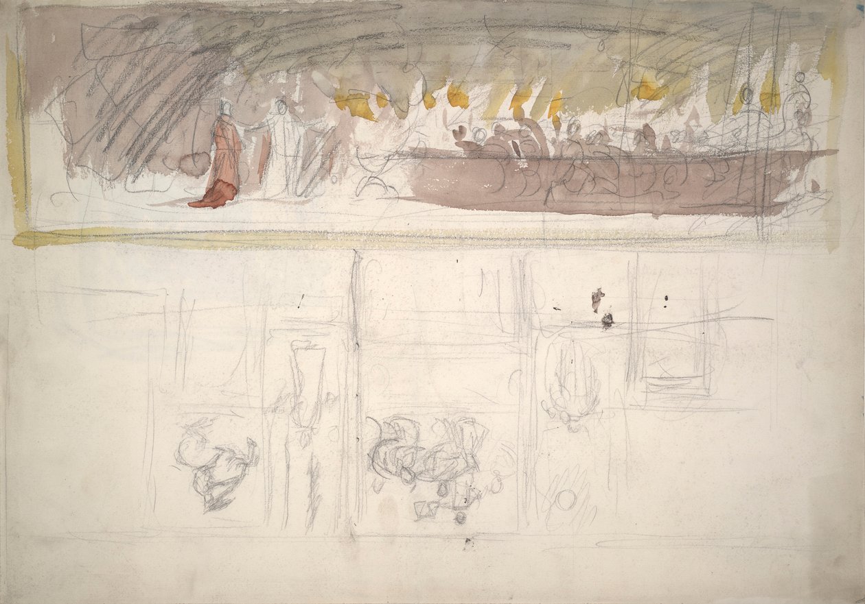 Komposisjonsstudie for av Edwin Austin Abbey