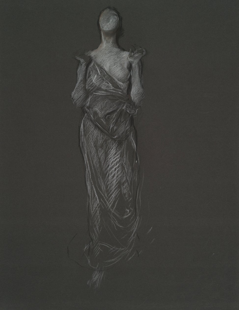 Tidlig figurstudie for av Edwin Austin Abbey