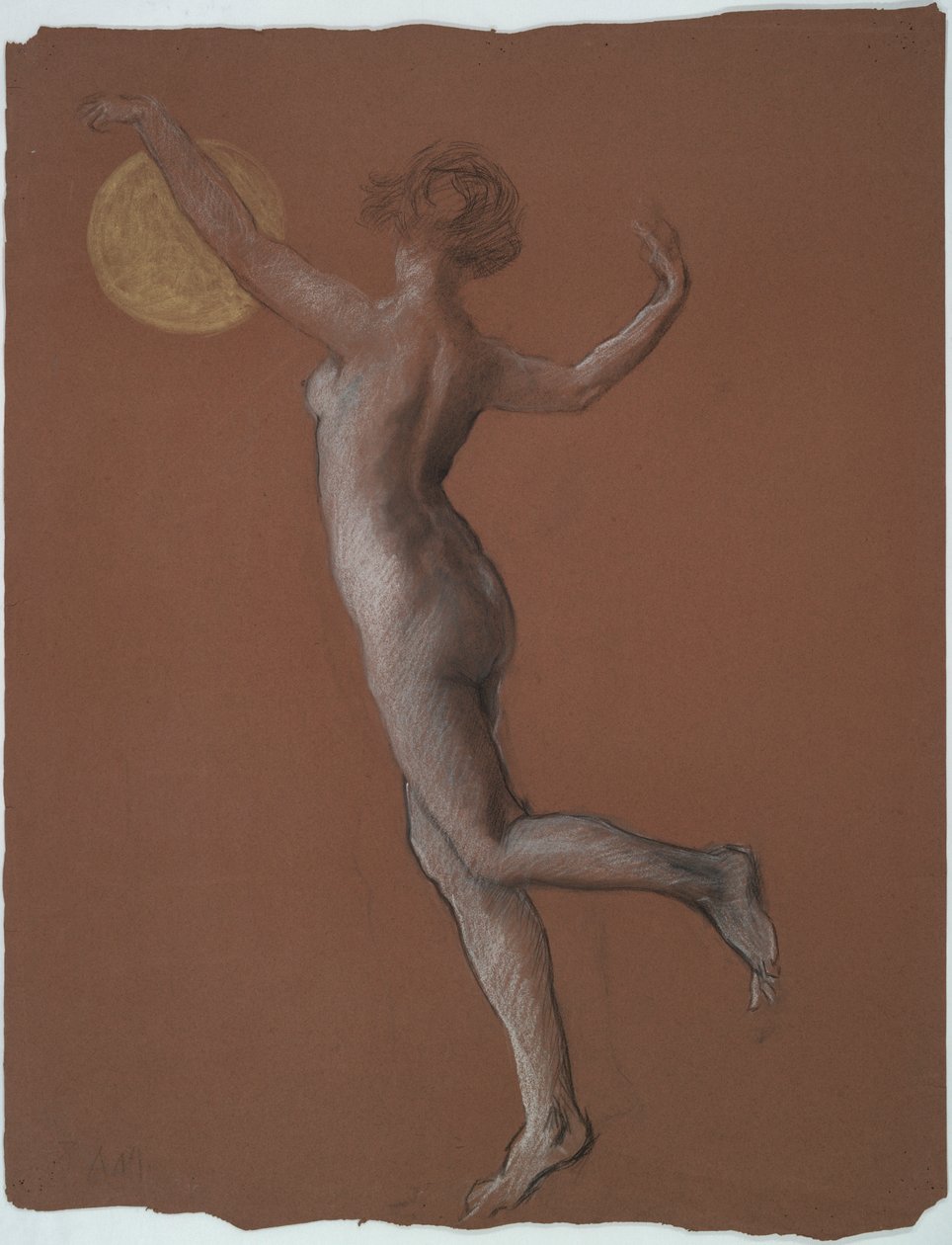 Tidlig figurstudie for av Edwin Austin Abbey